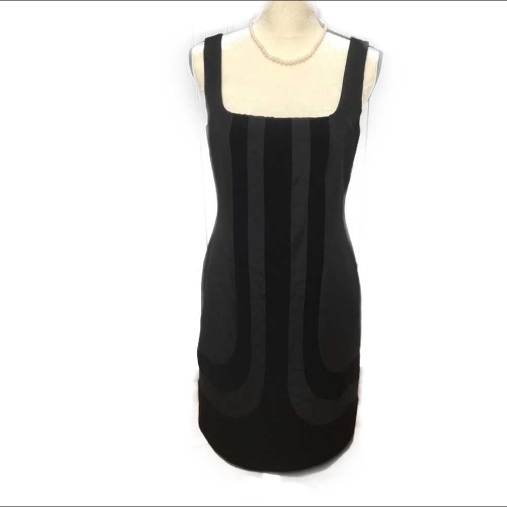 David Meister black cocktail sheath dress,…